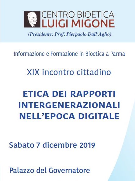 CENTRO DI BIOETICA – Incontro Pubblico 7 Dicembre 2019